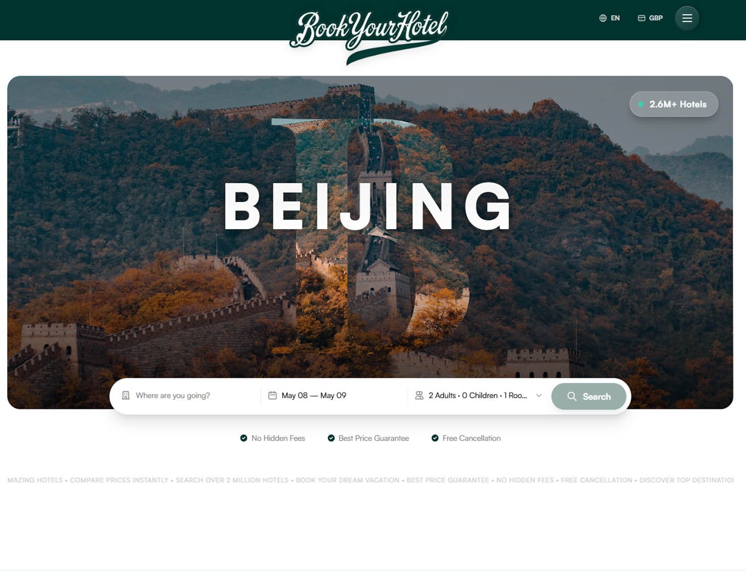 BookYourHotel — live-availability hotel booking platform